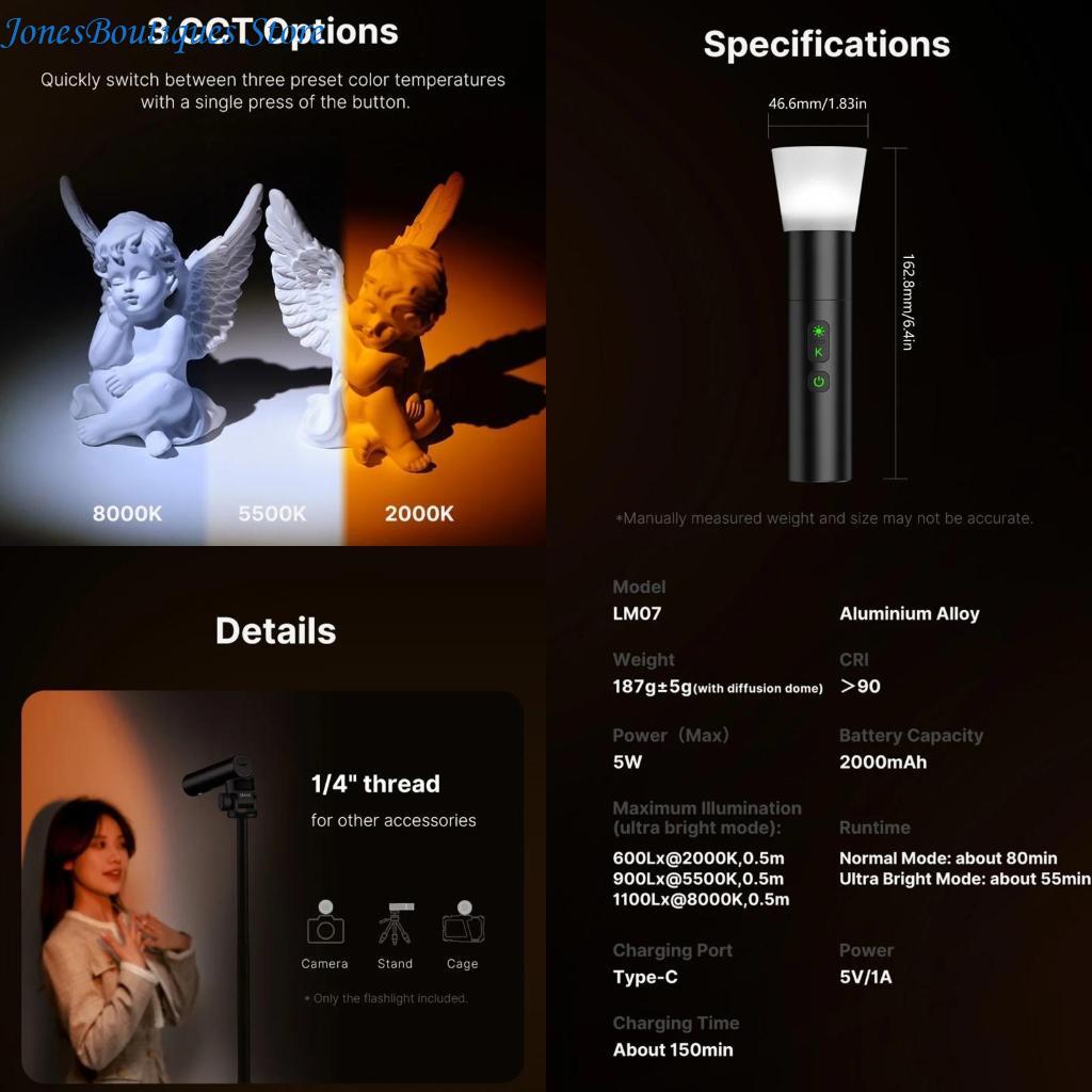 Photography And Videography - LM07 Videography Flashlight Zoomable Photography Fill