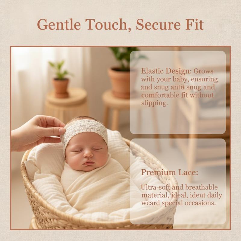 Photography Newborn - Korean Lace Headband Baby White Flower