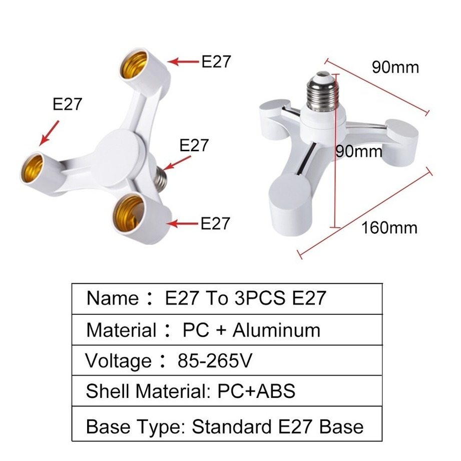 Bulbs Socket 3In1 E27 to E27 E - Photography Bulb recension och pris
