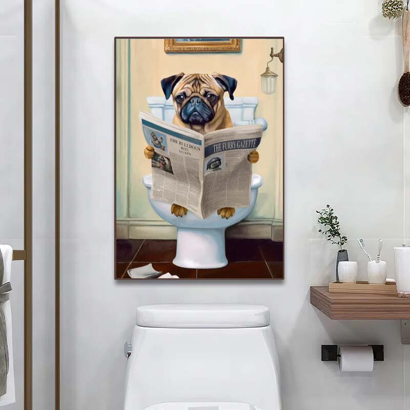 Bathroom Decor Colorful Animal - Photography Duck recension och pris