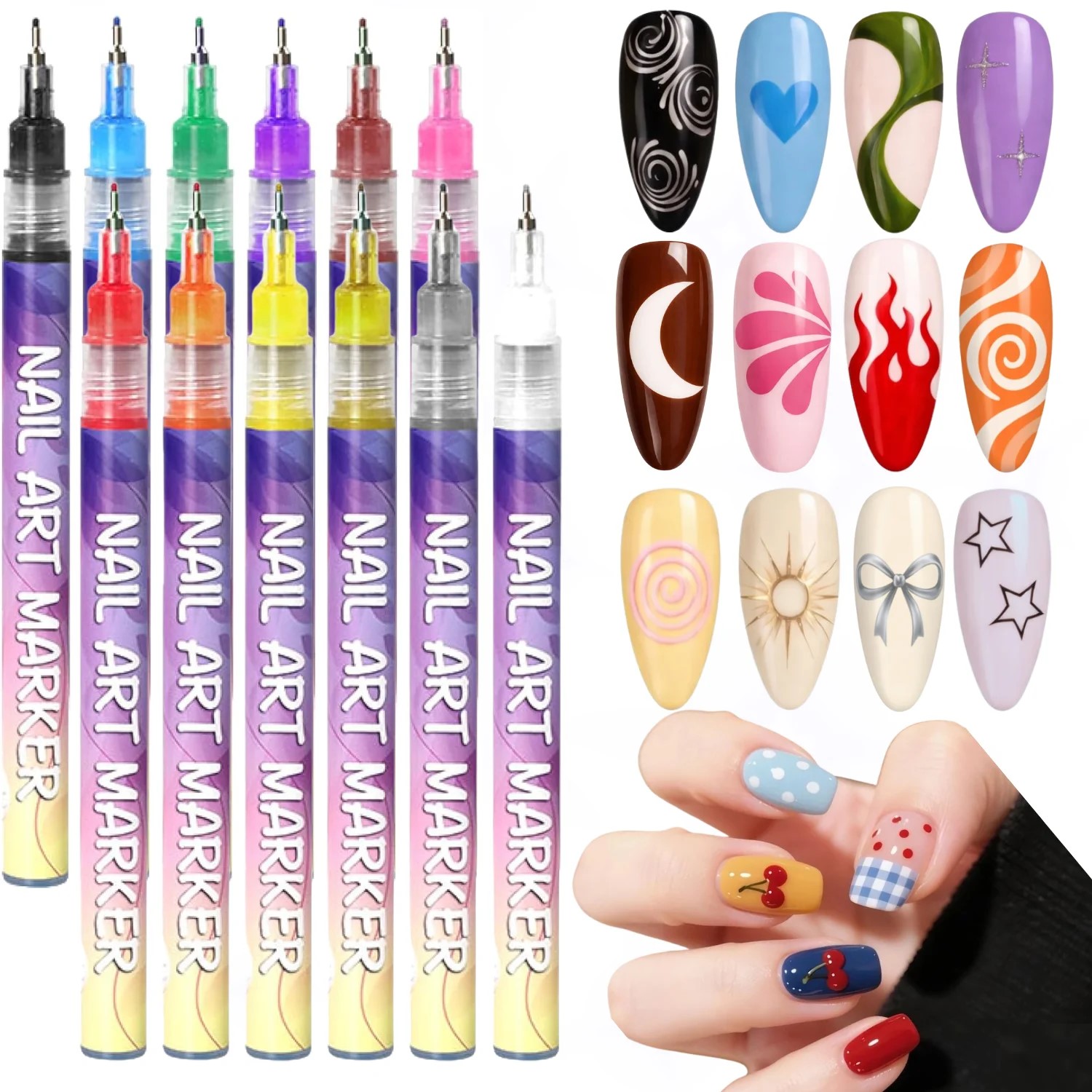 12 Colors 3D Nail Art Pens Set - Photography Fine Art recension och pris