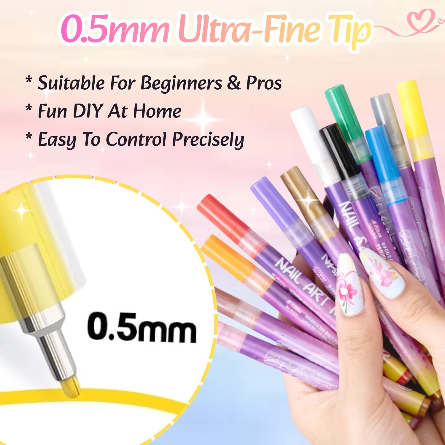 12 Colors 3D Nail Art Pens Set - Photography Fine Art recension och pris