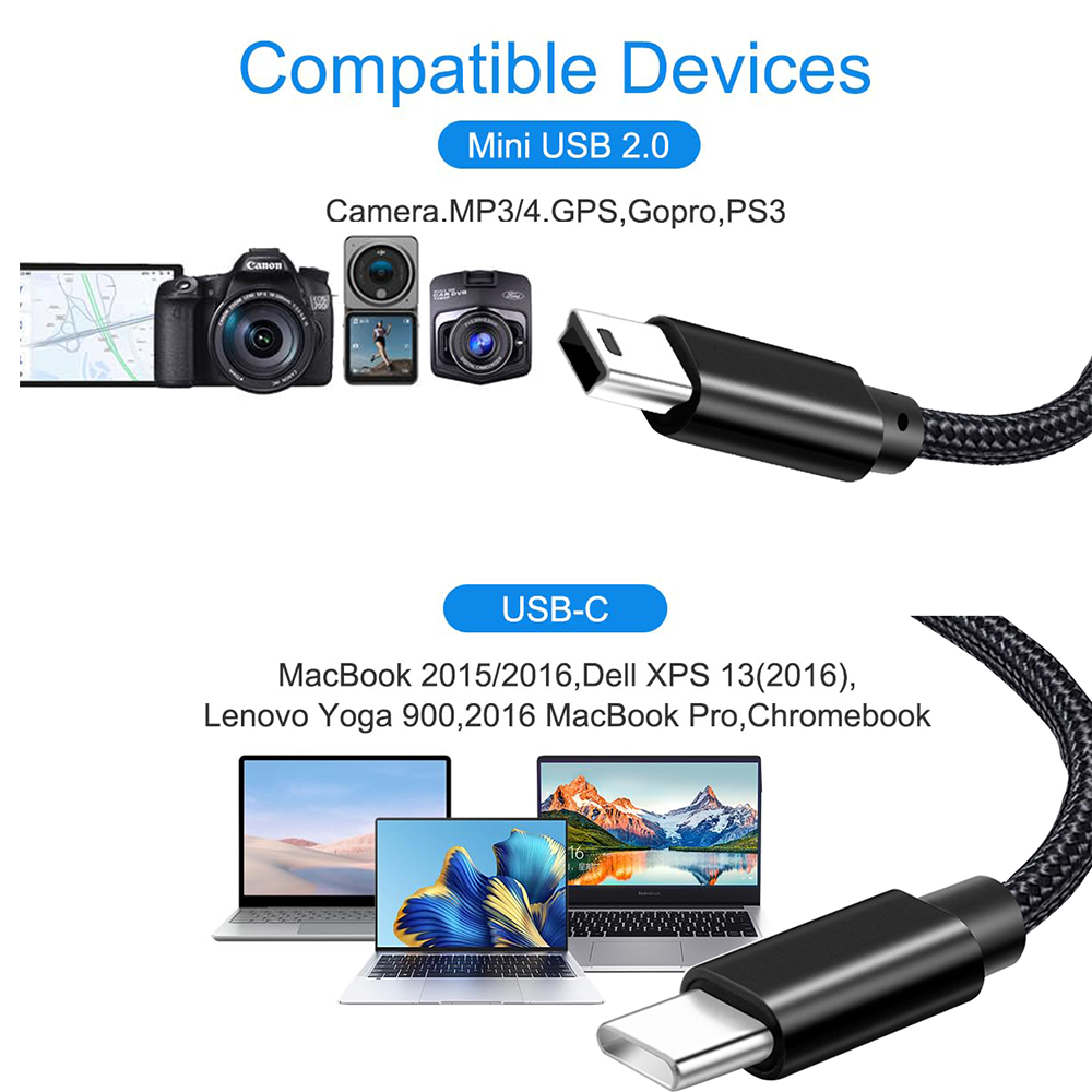 Type C to Mini USB Cable Ultra - Photograph Mp3 recension och pris