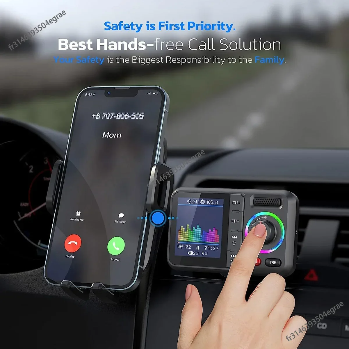Wireless FM Transmitter with B - Photograph Mp3 recension och pris